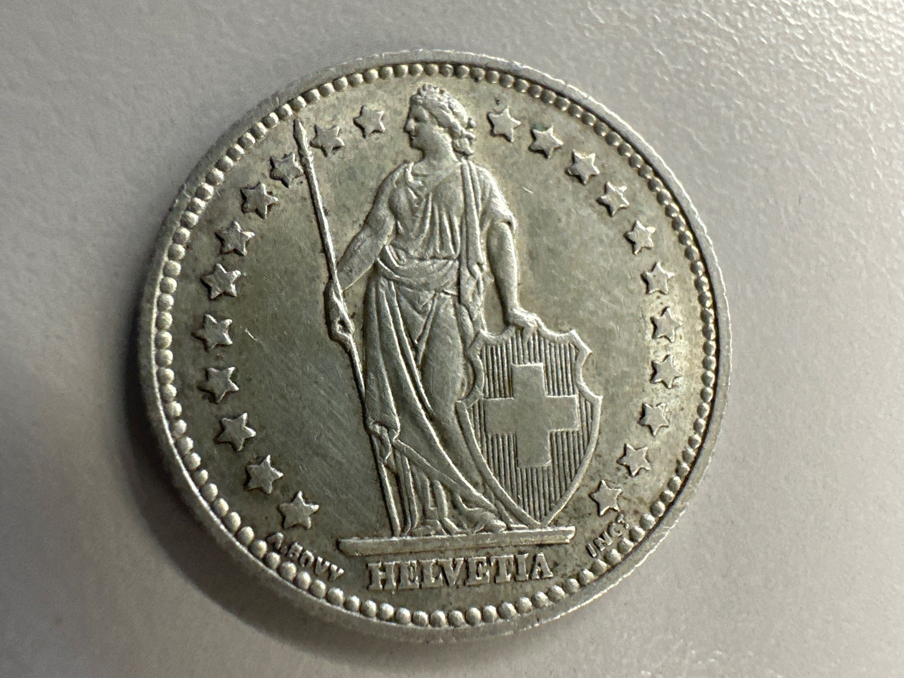 Tutti le monete: 1 Fr. Schweiz Silber 1955 -vz – Usato da Herisau venduto da herau 1
