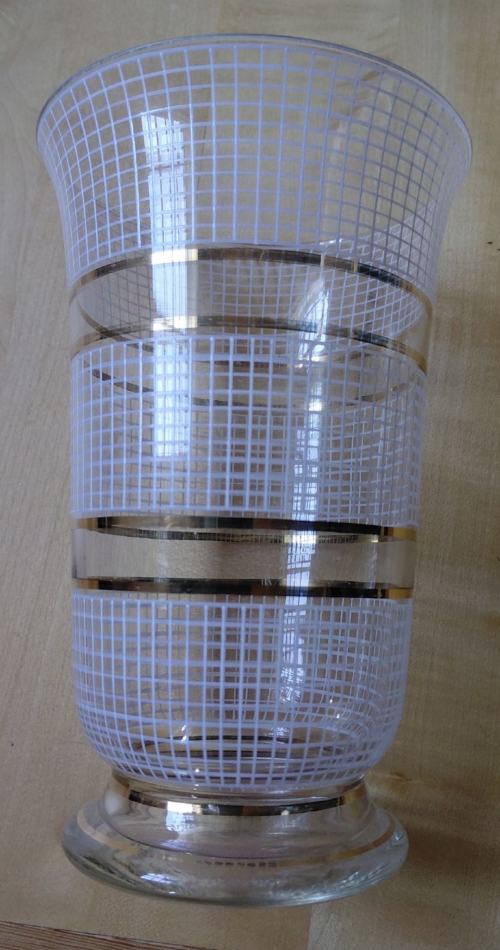 Vase & Récipients: grosse Kristalvase mit gemaltem Muster – D'occasion à Trogen par Limboo