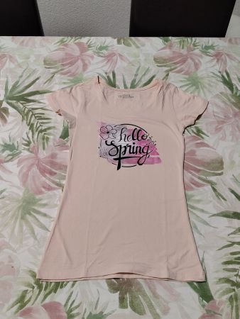 baumwoll T-Shirt mit eigenem Aufdruck Gr. XS (ca 146)