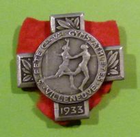 badge gymnaste Turnerabzeichen pin Villeneuve 1933 cantonal
