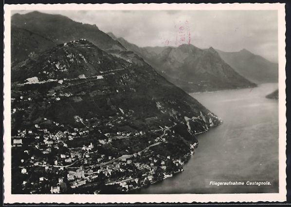 Cartoline postali: Castagnola, Ortsansicht vom Flugzeug aus – Usato da Berlin venduto da bartko-reher