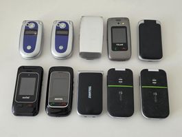 Lot of 10 old mobile phones, assorted brands, for collectors