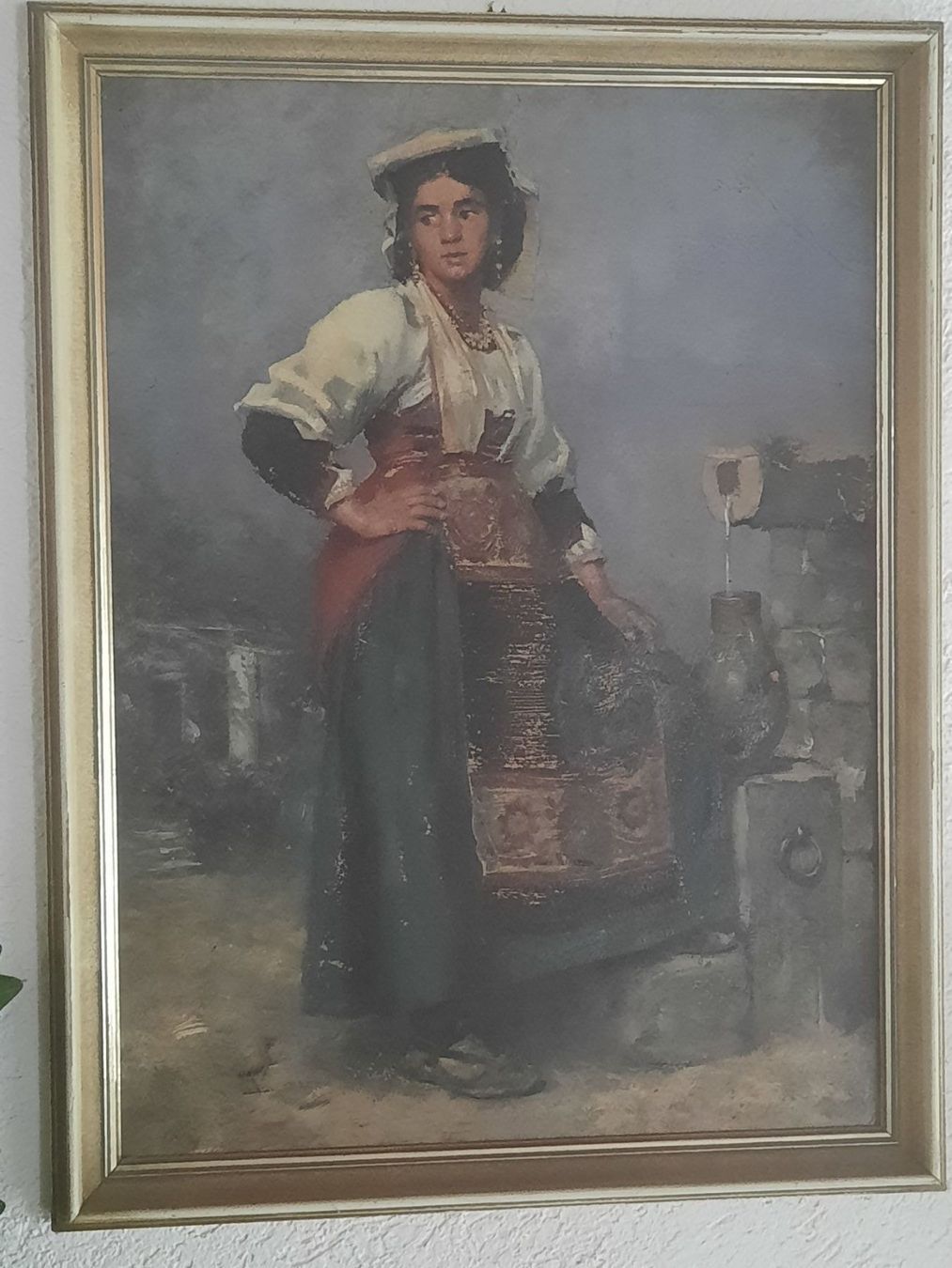 Gemälde: Altes Bild mit Mädchen – Gebraucht aus Leuggern von silbergirl