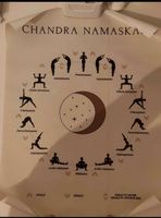 Affiche yoga Chandra Namaskar postures état neuf