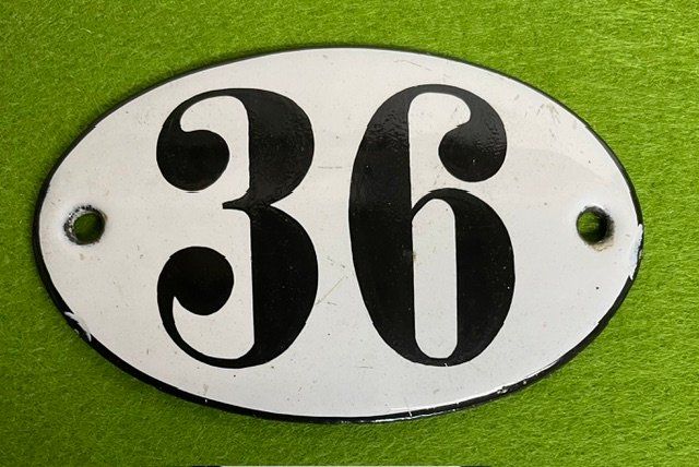 Insegne: Emaille-Schild mit Nr. 36 – Usato da Oberrieden venduto da Ket25