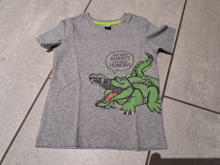 T-Shirt grau Krokodil Gr. 92 NEU