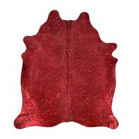Kuhfell Teppich Red Metalic