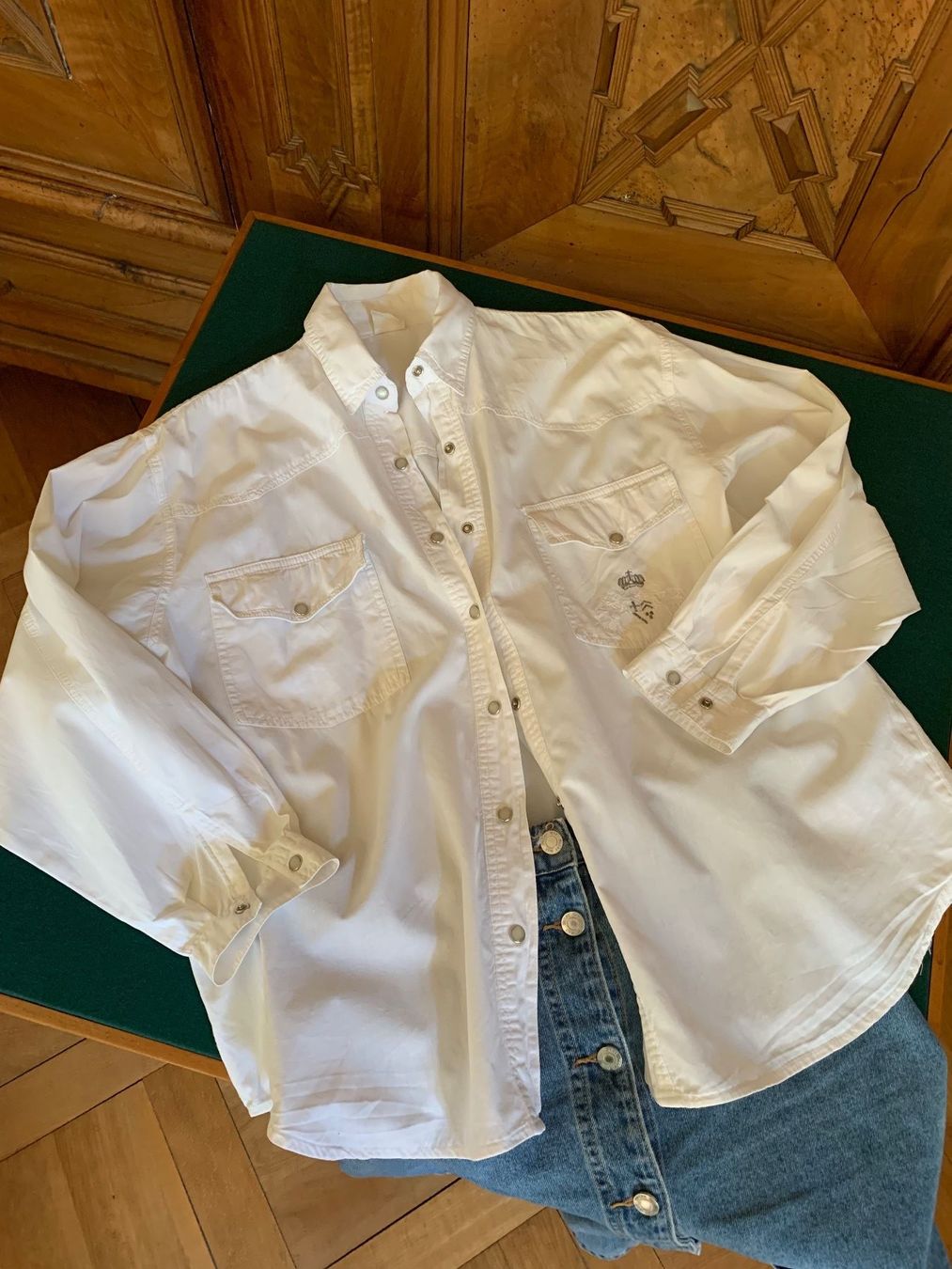 Camicie: Bluse - Hemd 100% Baumwolle Gr L Farbe: Weiß – Usato da Interlaken venduto da Bona55 7