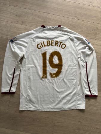 2007-08 Arsenal Away L/S Shirt Gilberto #19 - (L)