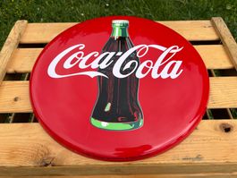 schönes rundes Coca Cola Vintage Blechschild