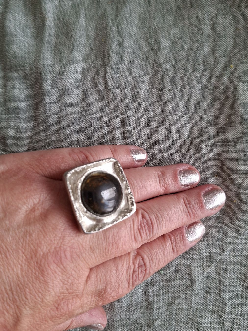 Anelli: Bague Argentée Design Brutaliste Scandinave – Nuovo (secondo la descrizione) da Lutry venduto da Sim_Sta 3