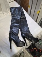 Exklusive Overknee-Stiefel Gr. 38 – Schwarz – High Heel 14 c