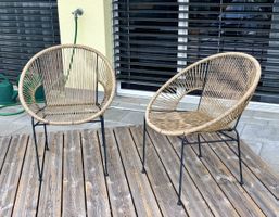 Spaghettisessel / Loungesessel / Terrassenstühle Geflecht