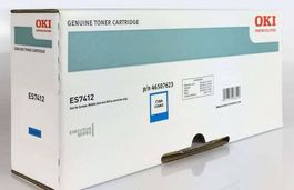 Original Oki ES7412, ES7412dn cyan Toner, 46507623