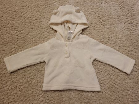 Kuscheliger Baby Fleece Pullover mit Ohren, Grösse 74