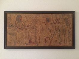 Wandbild Ägypten, OPFERUNG FÜR RIA UND MI, Relief Memphis