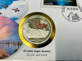 Patrouille Suisse  Numisbrief versilberte Medaille 2019
