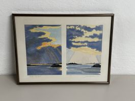 farbige Lithografie Jan Falkman, signiert #175/250 gerahmt 
