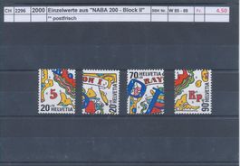 2000 Einzelwerte aus "NABA 2000 - Block II", ** postfrisch