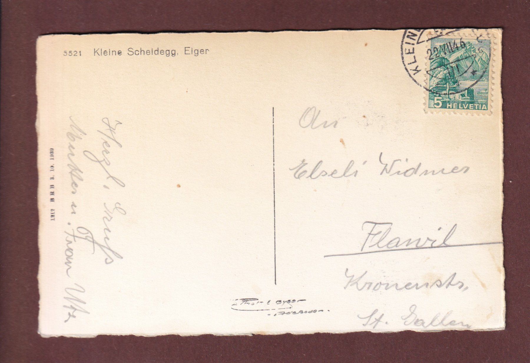 Cartoline postali: KLEINE SCHEIDEGG - Eiger - 1946 – Usato da Pully venduto da nicecards-shop 1