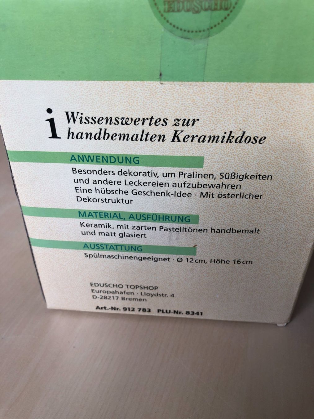 Zuccheriere: handbemalte Keramikdose von Eduscho – Nuovo (secondo la descrizione) da Flawil venduto da noplan 5