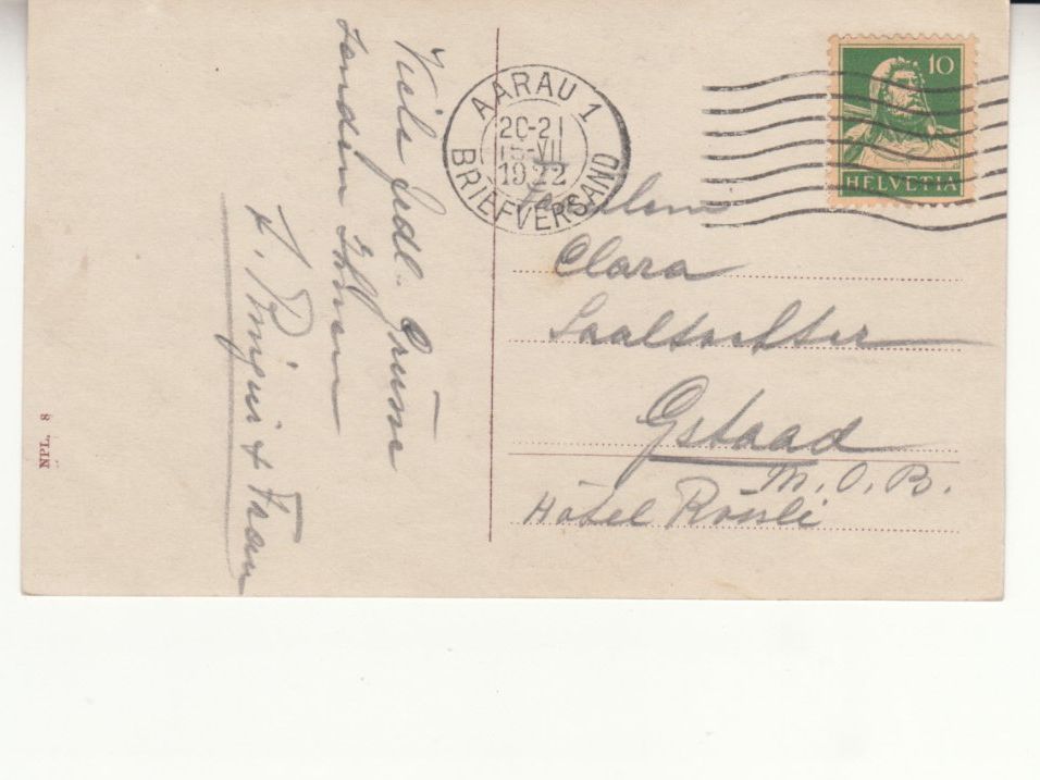 Cartoline postali: Aarau 1922 – Usato da Bürglen TG venduto da StampGraf 1