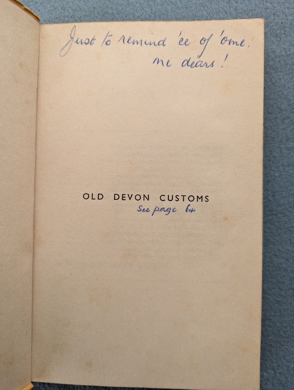 Libri: Old Devon Customs - J.R.W. Coxhead 1957 – Usato da Goldingen venduto da YouAreMySunshine 1