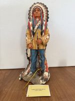 Indianer Figur" Sitting Bull" 🪶32cm Kunstharz Resin