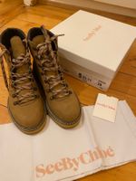 See By Chloé Beige Leather Ankle Boots - Size 39 - Winter