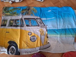 Bettwäsche 160x210/65x100 VW Bus am Meer