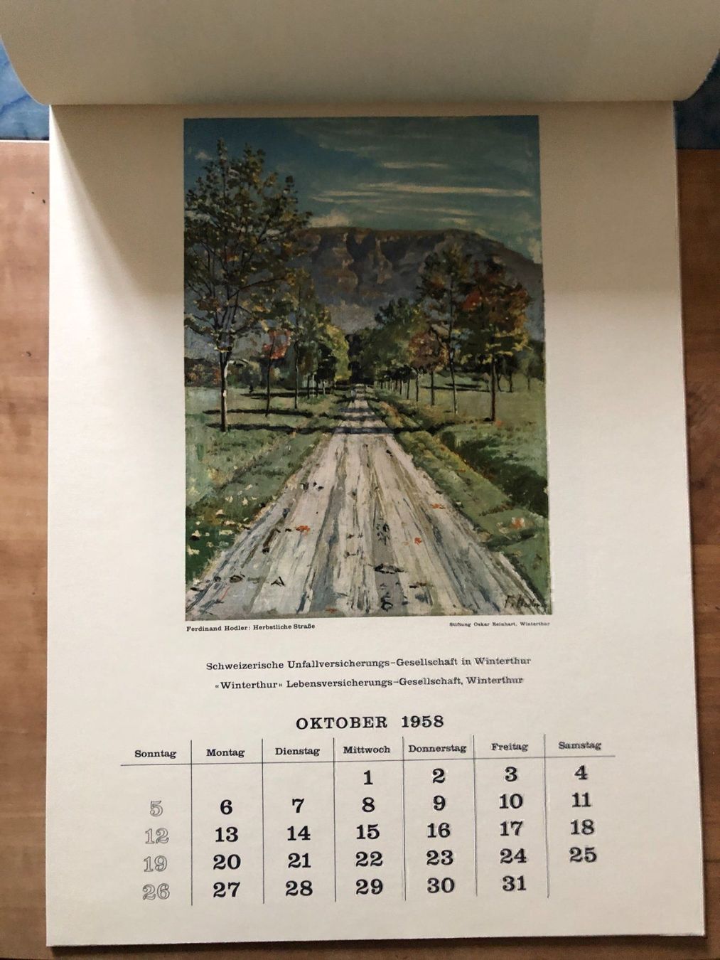 Calendari: Kalender Winterthur Versicherungen 1958 – Usato da Zürich venduto da allp 4