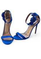 Aquazzura Sandals Blue Suede Size 36