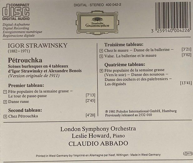 CDs: Strawinsky - Pétrouchka (Abbado) – Gebraucht aus Grüningen von azulamarillo 1