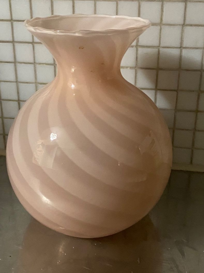 Murano Vasi & Recipienti: Wunderschöne Murano-Vase  Wirbelmuster, rosa gestreift 60er – Usato da Solothurn venduto da BORGHAGEN 7