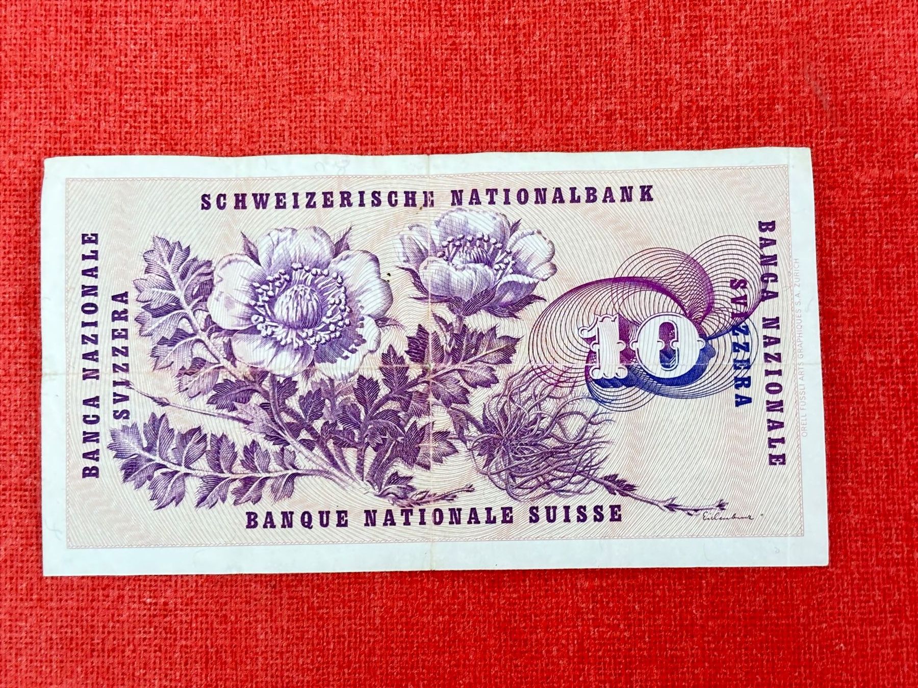 Banknoten: 10 Franken Banknote 1974 gebraucht – Gebraucht aus Ormalingen von digital09 1