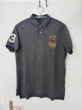 Polo Ralph Lauren Poloshirt grau Grösse L Big Logo Oryginal