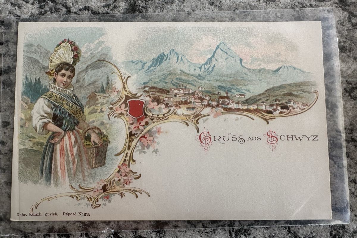 Cartoline postali: Litho Schwyz – Usato da Wettingen venduto da Phibras