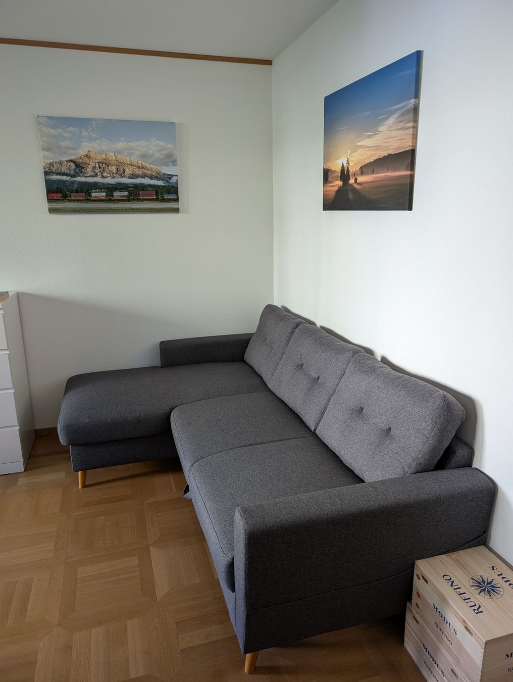Sofas: graues Bett-Sofa – D'occasion à Ruswil par emu1
