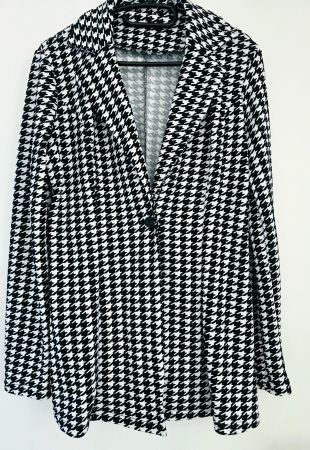 Blazer, Jacke, schwarz-weiss, Hahnentritt-Muster, L