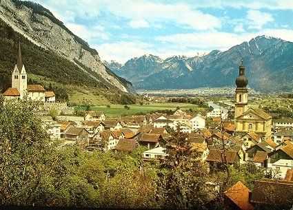 Ansichtskarten: DOMAT EMS Blick gegen Chur – Neu (gemäss Beschreibung) aus Jona von philajona