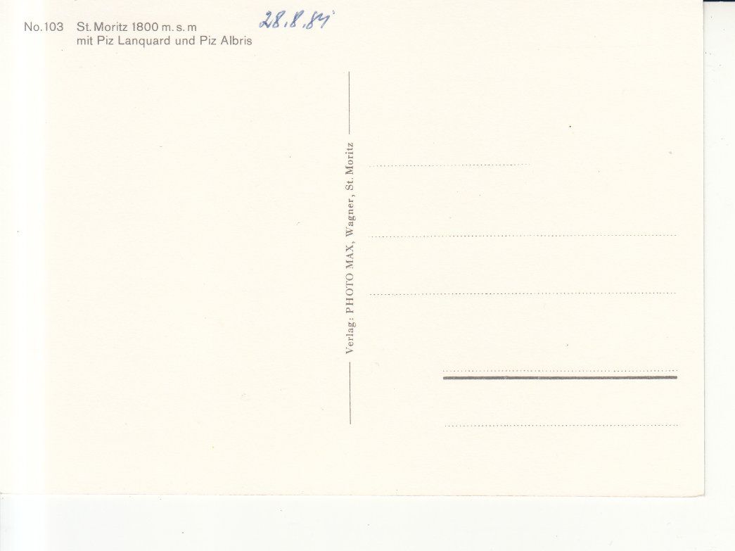 Cartoline postali: St. Moritz 1984 – Usato da Bürglen TG venduto da StampGraf 1