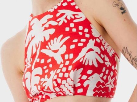 Damen Crop Top Rot