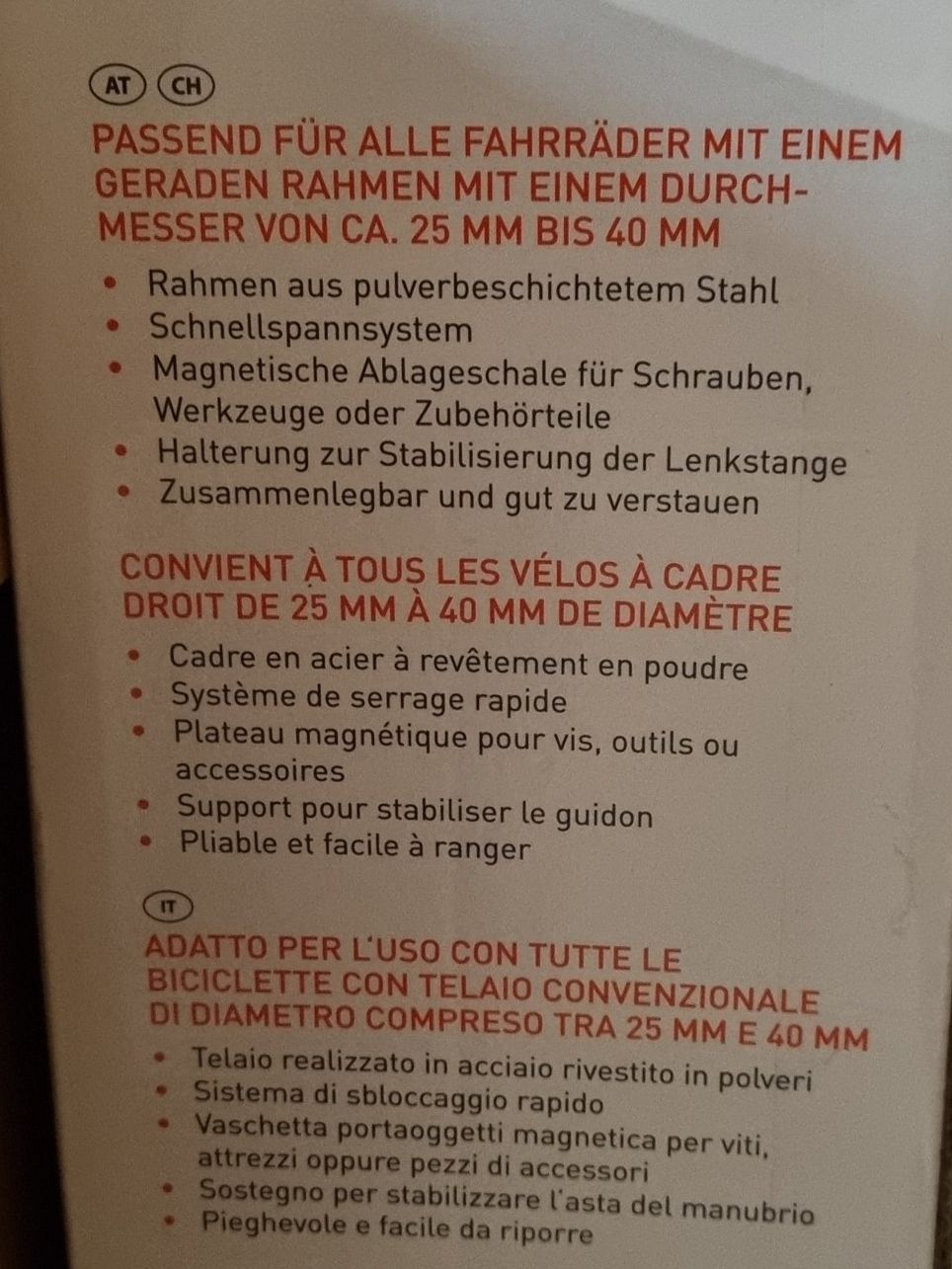 Altro per Ottica: Fahrrad-Montage-Ständer – Nuovo e nell'imballaggio originale da Muri AG venduto da Dongle0 2