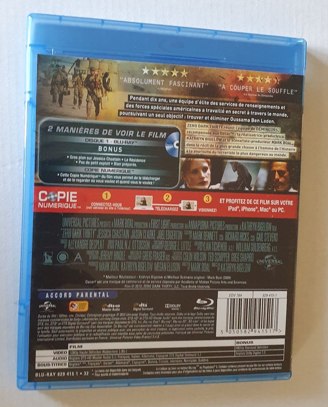 Tutti i DVDs: Blu-ray ZERO DARK THIRTY Eng/Fr/De/It/Esp Hunt for Ben Laden – Usato da Genève venduto da Cockattoo 1