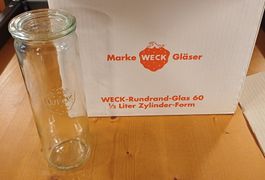 12 Stück Weck 500 ml Zylinderglas mit Glasdeckel