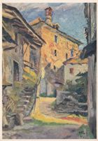 Alte Ansichtskarte Tessin-Dorf, unsigniert