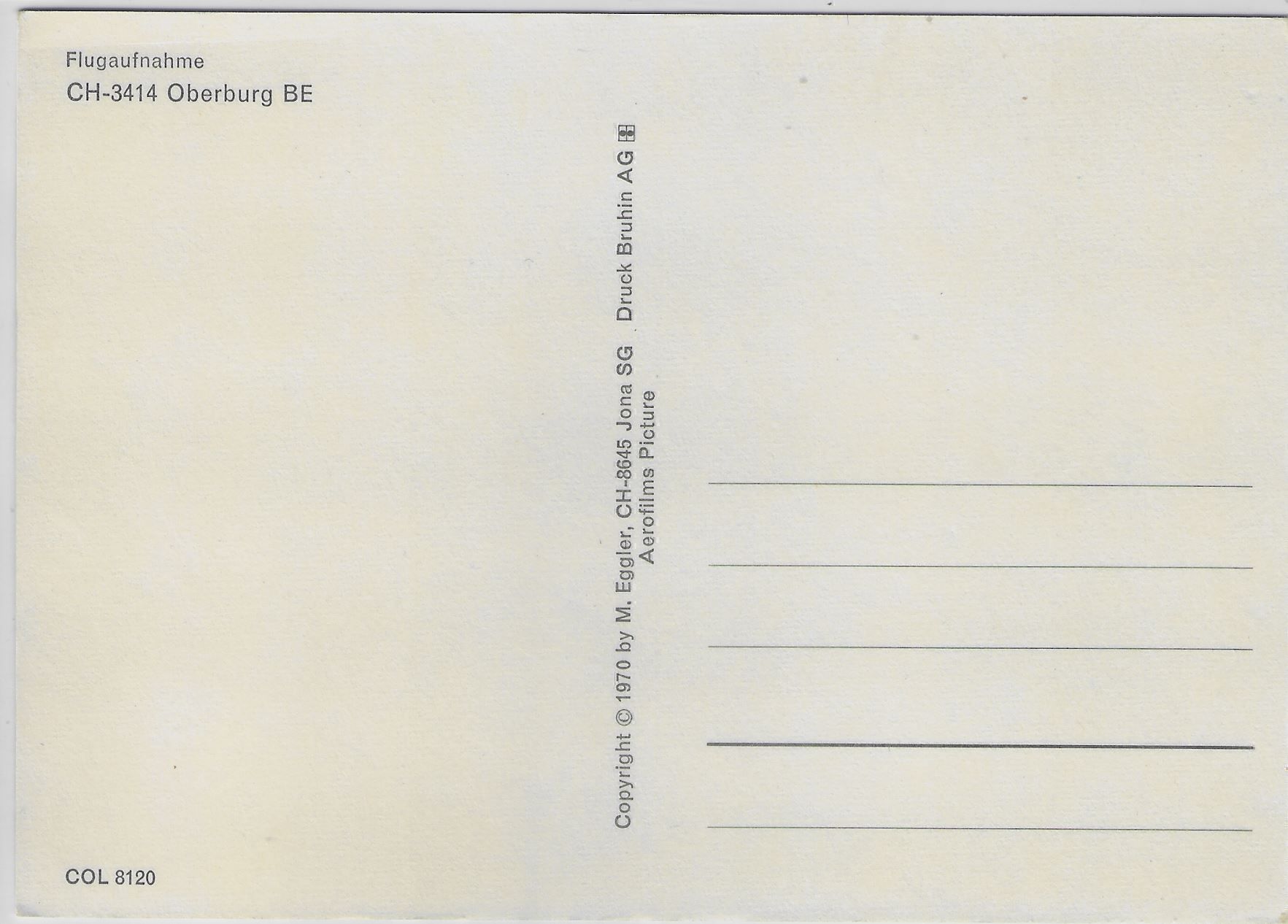 Cartoline postali: Flugaufnahme Oberburg BE – Difettoso da Ettingen venduto da Kartenplanet 1