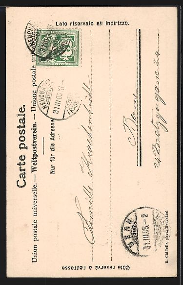 Cartoline postali: AK Neuchâtel, Musée, 1905 – Usato da Berlin venduto da bartko-reher 1