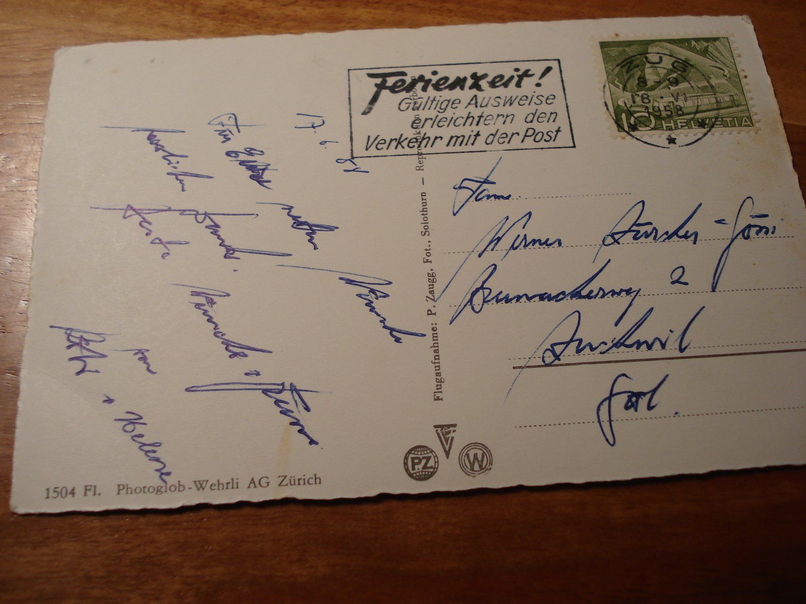 Cartes postales: Cham, Panorama, 1958, gelaufen – D'occasion à Niederwil AG par morostahu 1