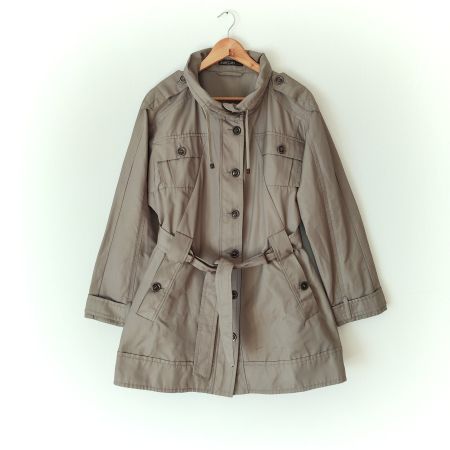 MARC CAIN OutdoorJacke Parka Mantel olive Microfaser N4/40